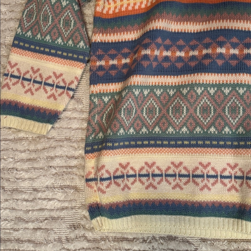 Multicolor Patterned Women's Crew Neck Sweater - image 2